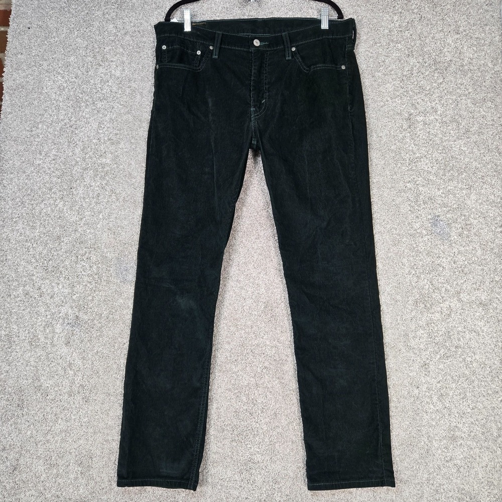 Levi's 511 Corduroy Pants Mens 36x32 (37x31) Dark Forest Green Slim Fit Stretch